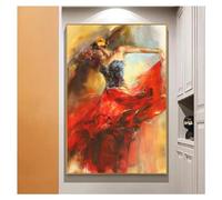 BBOVOBB Art mural pour salon vintage espagnol flamenco beauté danseuse toile peinture mur art photo décoration moderne 60x90 cm (24x35in) pas de cadre