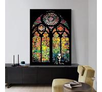 BBOVOBB Banksy Vitrail Église Impressions sur Toile Peinture Graffiti Art Affiches Mur Photos pour Salon décor 90x130 cm (35x51in) sans Cadre