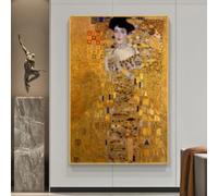 BBOVOBB Portrait d'Adele Bloch par Gustav Klimt peintures impression sur toile affiches et impressions d'art mural célèbre photos Cuadros 40x80 cm (16x31in) pas de cadre