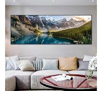 BBOVOBB Toile d'art mural de forêt de montagne, peintures modernes, affiches imprimées, image de paysage pour salon, décoration de la maison, 60x180cm (24x71in) sans cadre