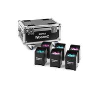 BBP62 Pack de 6 Projecteurs PAR Uplight sur Batterie Longue Durée avec Flightcase - 6x LEDs 12W RGBWA-UV
