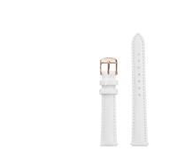 BBPLWEEA YingYou Bracelet de Montre en Cuir de Vache for Femme, Compatible avec Tissot DW, 12 mm, 14 mm, 15 mm, 16 mm, 17 mm, 18 mm, 20 mm, Blanc, métal doré Rose(8802matte-RG B,16mm)