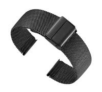 BBPLWEEA YingYou Bracelet De Montre En Maille Milanaise Acier Inoxydable 0,6 Mm, 20-22(Black,16mm)