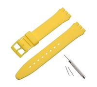 BBPLWEEA YingYou Bracelet de montre en silicone 16 mm, 17 mm, 19 mm, 20 mm for Swatch, bracelet de sport coloré, bracelet de rechange en caoutchouc, accessoires de montre(Yellow,17mm)