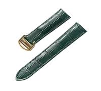 BBPLWEEA YingYou Bracelet En Cuir For Hommes Et Femmes, Compatible Avec Cartier Tank London Solo Key, Fermoir Pliant 17/18/20/22MM, Accessoires De Bracelet De Montre En Cuir(Green gold buckle,19)