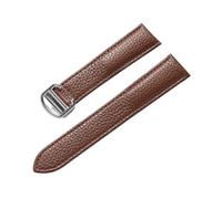 BBPLWEEA YingYou Bracelet En Cuir Souple Galet Compatible Avec Cartier Tank Solo London Fermoir Pliant 14mm 16mm 18mm 20mm 22mm Accessoires De Montre(Dark brown,21mm)