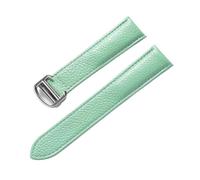 BBPLWEEA YingYou Bracelet En Cuir Souple Galet Compatible Avec Cartier Tank Solo London Fermoir Pliant 14mm 16mm 18mm 20mm 22mm Accessoires De Montre(Light blue,13mm)