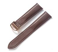 BBPLWEEA YingYou Bracelet for Hommes Et Femmes Compatible avec Cartier Tank London Bracelet en Cuir À Boucle Pliante Souple 16 Mm 18 Mm 20 Mm 22 Mm Accessoires De Bracelet(Dark Brown Rose_19mm)
