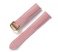 BBPLWEEA YingYou Bracelet for Hommes Et Femmes Compatible avec Cartier Tank London Bracelet en Cuir À Boucle Pliante Souple 16 Mm 18 Mm 20 Mm 22 Mm Accessoires De Bracelet(Pink Gold_21mm)