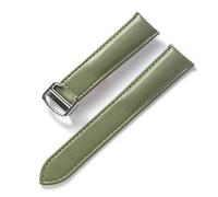 BBPLWEEA YingYou Bracelet for Hommes Et Femmes Compatible avec Cartier Tank London Bracelet en Cuir À Boucle Pliante Souple 16 Mm 18 Mm 20 Mm 22 Mm Accessoires De Bracelet(Olive Green_22mm)