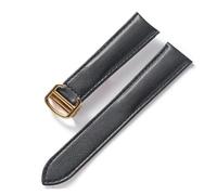 BBPLWEEA YingYou Bracelet for Hommes Et Femmes Compatible avec Cartier Tank London Bracelet en Cuir À Boucle Pliante Souple 16 Mm 18 Mm 20 Mm 22 Mm Accessoires De Bracelet(Black Gold Buckle_14mm)