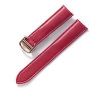 BBPLWEEA YingYou Bracelet for Hommes Et Femmes Compatible avec Cartier Tank London Bracelet en Cuir À Boucle Pliante Souple 16 Mm 18 Mm 20 Mm 22 Mm Accessoires De Bracelet(Red Rose Buckle_13mm)
