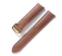 BBPLWEEA YingYou Bracelet for Hommes Et Femmes Compatible avec Cartier Tank London Bracelet en Cuir À Boucle Pliante Souple 16 Mm 18 Mm 20 Mm 22 Mm Accessoires De Bracelet(Brown Gold Buckle_19mm)