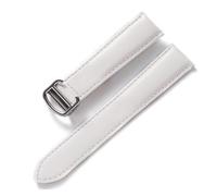 BBPLWEEA YingYou Bracelet for Hommes Et Femmes Compatible avec Cartier Tank London Bracelet en Cuir À Boucle Pliante Souple 16 Mm 18 Mm 20 Mm 22 Mm Accessoires De Bracelet(White_16mm)