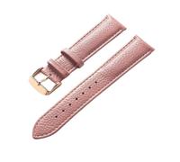 BBPLWEEA YingYou Bracelet Souple En Cuir Véritable Motif Litchi For Homme Et Femme, Boucle Ardillon, Gris Éléphant, Abricot, Violet, Accessoires De Montre(Lotus root roses,15mm)