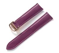 BBPLWEEA YingYou Compatible Avec Le Bracelet Cartier Tank SOLO London 14 Mm 16 Mm 18 Mm 20 Mm For Hommes Et Femmes, Accessoires En Cuir Violet Marron(Purple rose buckle,17mm)
