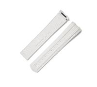 BBPLWEEA YingYou Extrémité incurvée FKM 20 mm nouvellement conçue, compatible avec le bracelet en caoutchouc Omega Seamaster 300 avec boucle déployante(White,No Buckle)