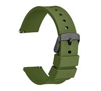 BBPLWEEA YingYou Gandband 14mm 18mm 20mm 22mm 24mm Sport Sangle Hommes Femmes Représentation Bande Caoutchouc Boucle en acier inoxydable(Army Green,20mm)