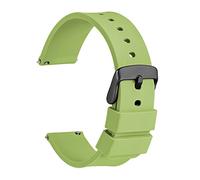 BBPLWEEA YingYou Gandband 14mm 18mm 20mm 22mm 24mm Sport Sangle Hommes Femmes Représentation Bande Caoutchouc Boucle en acier inoxydable(Tea Green,24mm)