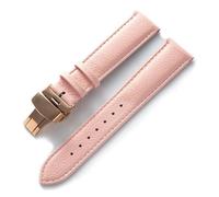 BBPLWEEA YingYou Montre En Cuir Avec Accessoires En Cuir De Vachette Souple Vert For Hommes Et Femmes, Compatible Avec Les Bracelets Longines Tissot(Pink rose buckle,15)
