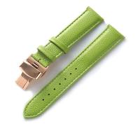 BBPLWEEA YingYou Montre En Cuir Avec Accessoires En Cuir De Vachette Souple Vert For Hommes Et Femmes, Compatible Avec Les Bracelets Longines Tissot(Green rose,16)