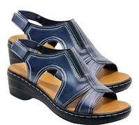 BBPM Sandales Femme Été Confortable Couleur Unie sans Lacet décontracté Bout Ouvert compensées Fond Souple Respirant Pantoufles Chaussures Sandales,Bleu,EU37/US6