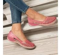 BBPM Sandales Femme Été Confortables - Chaussures Pieds Sensibles et Larges - Sandales à Bout Ouvert pour Randonnée et Loisirs, Rouge, EU37/US6