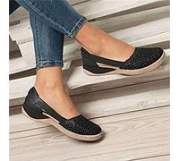 BBPM Sandales Femme Été Confortables Pieds Sensibles et Larges à Bout Ouvert Pour Randonnée et Loisirs - Noir, EU40/US8