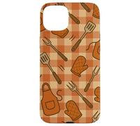 BBQ Aprons Mitts Spatulas Gingham Cookout Style Pattern Coque pour iPhone 15 Plus
