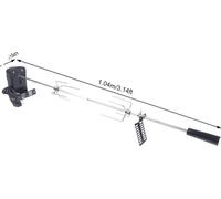 BBQ Broche électrique, rotation automatique à 360°, puissance 4W, charge max 8 kg, argenté