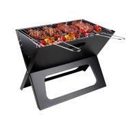 BBQ Collection Barbecue portable pliable foyer et grille séparés noir