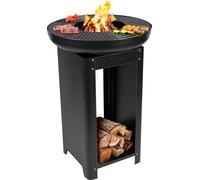 Barbecue brasero Cuisson grill Teppanyaki 3en1 Bois ou Charbon Ø 61 x H90 cm Chauffage extérieur BBQ COLLECTION