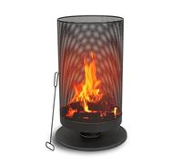 BBQ Collection Brasero Exterieur 72,5 x 44,5 cm - Incinerateur de Jardin sur Pied - avec Écran Anti-Étincelles - Rangement de Bois - Decoration Jardin et Terrasse Exterieur - Acier au Carbone