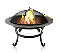 BBQ Collection – Brasero extérieur Ø75,5 cm – Sur pied, écran anti-étincelles, acier au carbone