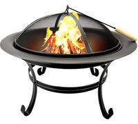 BBQ Collection Cheminée de jardin et de terrasse chauffante avec poignées pour bois de chauffage - 77 x 17 x 76 cm - acier au carbone