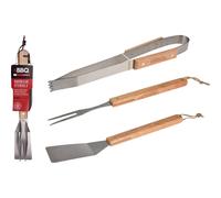 -Cet ensemble de 3 accessoires de barbecue comprend des pinces, une pelle et une brochette à double extrémité, tous conçus avec