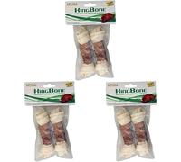 BBQ Crosses - Os avec Viande de Canard, récompense à mâcher pour Chiens en Peau de Vache Naturelle, bâton Dentaire pour Le Nettoyage des Dents, 11 cm - 2 pcs (Lot de 3)