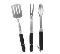 BBQ Grill Accessories, 3-Piece Stainless Steel Cooking Tools, Tongs and Spatula Set, Multi-Purpose Outdoor Grilling Kit, Sleek Craftsmanship, 19.49x1.5x1.18in/19.49x3.54x1.18in/20.08x2.05x1.18in