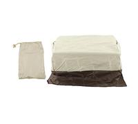 BBQ Grill Cover Weatherproof Oxford Cloth | Built - in Grill Top Cover for Rain/Wind/Particle Protection | Outdoor Grill Cover for Most Grills 81x66x61cm (Beige with Coffee Color)