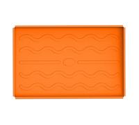BBQ Grill Mat | Food Grade Silicone Heat Tolerant Grill Cover for Outdoor Cooking/Oven/Microwave | Grip - Enhanced Reusable Protective Mat (Orange)