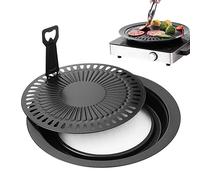 BBQ Grill Plate de grillon Panne de calcul BBQ 12 pouces Round Camping Grill Fixation 3PCS Plate de grill à chaleur antiadhésive pour la plaque de grille de gaz de camping portable BBQ