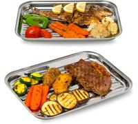 Bbq Grille Panier Set De 2 - Acier Inoxydable Paniers A Grillades - Plat De Cuisson Legumes & Viande Barbecue Avec Trous