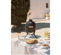 CREATE Barbecue fumoir en céramique BBQ Kamado – Polyvalent, économie de charbon – Noir