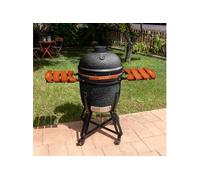 BBQ KAMADO - Barbecue fumoir en céramique - Noir Noir G