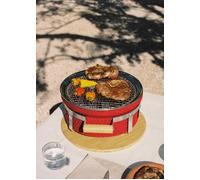 CREATE Barbecue Kamado Hibachi – Grill et plancha, compact et polyvalent – Rouge