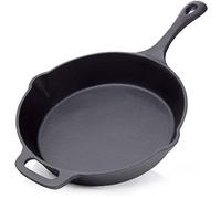 BBQ Nerd© Poêle à griller Ø 25 cm 2600 g avec bec verseur et poignée | Poêle en fonte pour griller, rôtir, rôtir, poêle antiadhésive Résistant à la chaleur et conservation de la chaleur