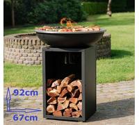 BBQ Plancha Grill Amigo - Avec Housse de protection personnalisée et rangement bois Ø67cm Barbecue