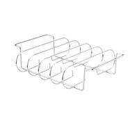 Bbq Rib Rack, Grill Roasting Stand, Carbon Steel Steak Cradle, 12.32x9.96x2.87 Inches Meat Holder, Heat Circulation Tool, for Outdoor Grilling, Backyard Cooking, Camping Barbecue