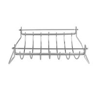 BBQ Rib Racks for Grilling - Stainless Steel Barbecue Steak Rack | Food Grade, Rustproof, 6 Slots, Detachable Foldable, for Steak Pork Lamb Roasted Chicken, Smoker Accessory, 35x19.5x10cm