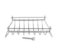 BBQ Rib Racks, Six Slot Roasting Stand, Rustproof Foldable Design, Smoker Accessory, Meat Holder for Barbecue Prep, Pork, Roasting, Beef, and Cooking, 13.78x7.68x3.94 inches